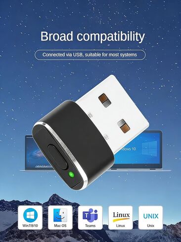 Mouse Jiggler USB Mouse Simulator with 3 Adjustable Speed Modes, Undetectable Anti-Sleep Device for Computer, Driver-Free Plug and Play, Compatible with Windows/Mac/Linux, Black in Saudi Arabia