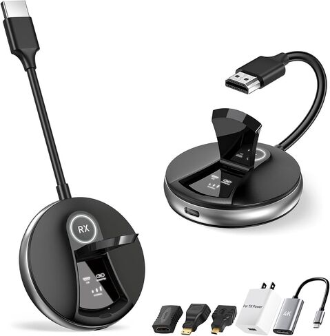 Wireless HDMI 1 Transmitter 4 Receivers G9R-Plus with LED Display, Multi-TV Splitter for Church & Sports Bars, Heat-Control Plug & Play, 5.8G/2.4G 165FT Stream Wirelessly from Laptop to Multiple TVs in Saudi Arabia