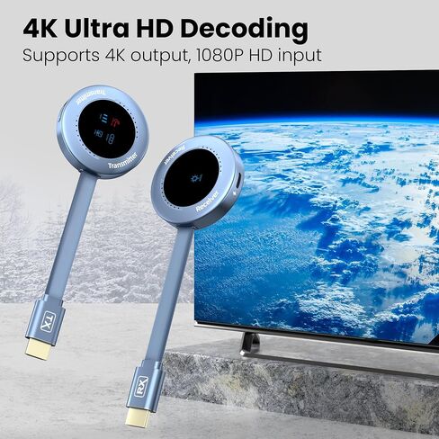 Wireless Hdmi Transmitter and Receiver, Wireless HD Extender Plug & Play Portable 2.4G/5G with LED Screen Wireless Hdmi Kit for Streaming Video and Audio to Monitor from Laptop/Pc/Tv Box/Projector in Saudi Arabia