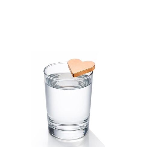 Homestia Pure Copper Heart Water Energizer | Set of 2 Heart for Drinking Watercharger | Ayurvedic CopperHeart Drinking Water Purification & Infusion | Reusable for Glass, Bottle & Jug in Saudi Arabia
