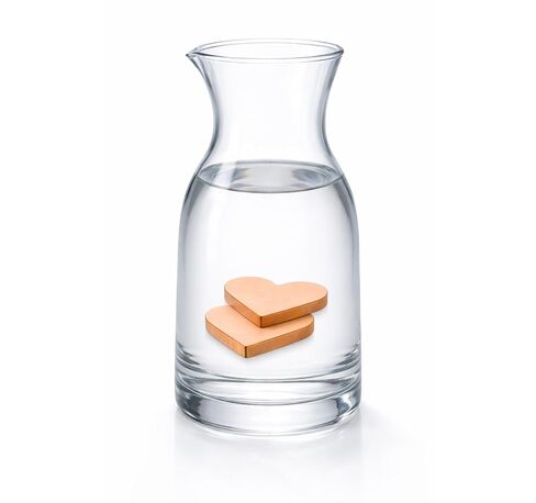 Homestia Pure Copper Heart Water Energizer | Set of 2 Heart for Drinking Watercharger | Ayurvedic CopperHeart Drinking Water Purification & Infusion | Reusable for Glass, Bottle & Jug in Saudi Arabia