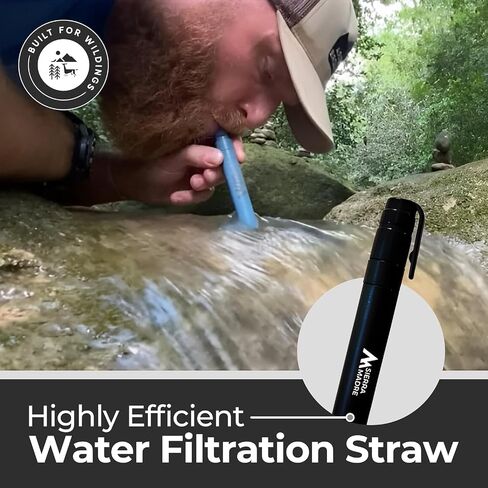 Sierra Madre Survival Bundle – Pure Water Straw with Emergency Mylar Sleeping Bag – Ultralight, Portable Gear for Camping, Hiking & Emergency Preparedness in Saudi Arabia