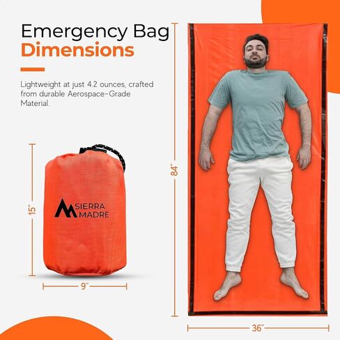 Sierra Madre Survival Bundle – Pure Water Straw with Emergency Mylar Sleeping Bag – Ultralight, Portable Gear for Camping, Hiking & Emergency Preparedness in Saudi Arabia