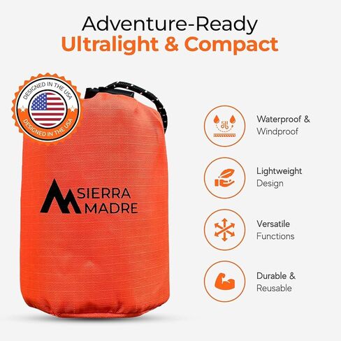 Sierra Madre Survival Bundle – Pure Water Straw with Emergency Mylar Sleeping Bag – Ultralight, Portable Gear for Camping, Hiking & Emergency Preparedness in Saudi Arabia