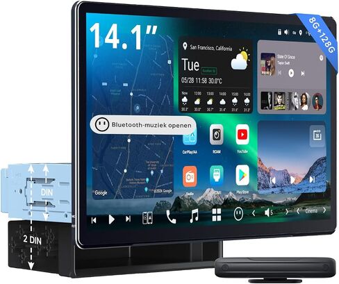 X10 7" Double-DIN Android Car Stereo, 8G+128G in-Dash Nav, Backup Cam w Recording, AI Agent & AI Vision, Re-Mote LiveView, 4G LTE, 7.1.2-Ch Audio, HDMI in, Wireless CarPlay/Android Auto in Saudi Arabia