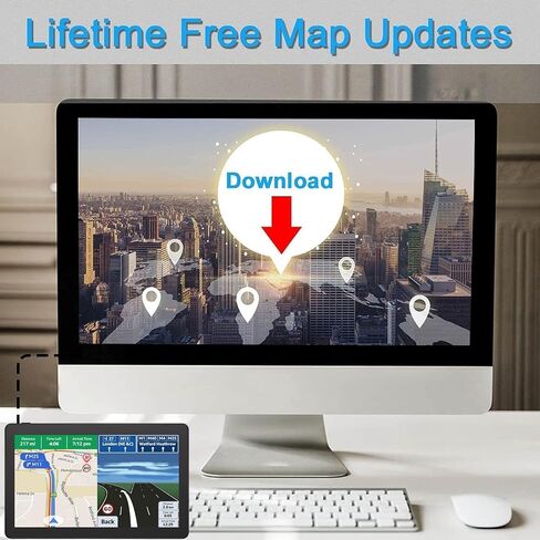 GPS Navigation for Car, 2026 Map 9 inch Touch Screen Car GPS 256-16GB, Voice Turn Direction Guidance, Support Speed and Red Light Warning, Pre-Installed North America Lifetime map Free Update in Kuwait