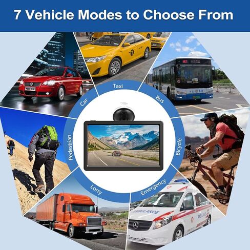 GPS Navigator for Car Truck RV,9'' Navigation with 2026 US/CA/MX Maps | Custom Vehicle Routing, Speed & Red Light Camera Alerts, HD Touchscreen, Lane Guidance and 2D&3D Maps (Free Lifetime Updates) in Saudi Arabia