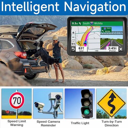 GPS Navigator for Car Truck RV,9'' Navigation with 2026 US/CA/MX Maps | Custom Vehicle Routing, Speed & Red Light Camera Alerts, HD Touchscreen, Lane Guidance and 2D&3D Maps (Free Lifetime Updates) in Saudi Arabia
