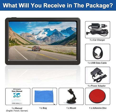 GPS Navigator for Car Truck RV,9'' Navigation with 2026 US/CA/MX Maps | Custom Vehicle Routing, Speed & Red Light Camera Alerts, HD Touchscreen, Lane Guidance and 2D&3D Maps (Free Lifetime Updates) in Saudi Arabia