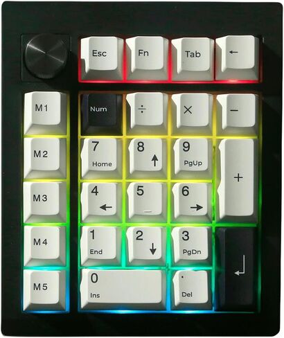 GMK26 لوحة أرقام ميكانيكية، عبر لوحة مفاتيح ماكرو BT5.0/2.4 جيجا هرتز/النوع C لوحة أرقام لاسلكية RGB HotSwap لوحات مفاتيح رقمية مع مقبض، PBT Keycaps Gasket لوحة مفاتيح أرقام قابلة لإعادة الشحن للكمبيوتر المحمول المكتبي (أسود) in Kuwait