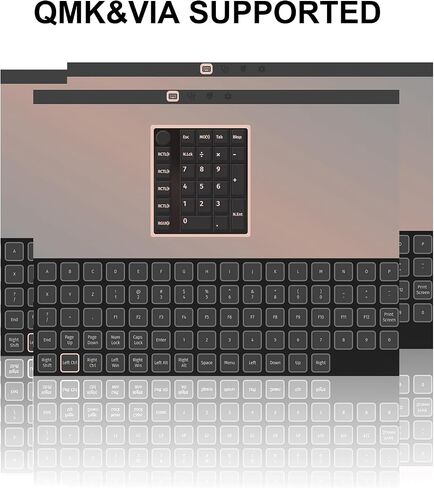 GMK26 لوحة أرقام ميكانيكية، عبر لوحة مفاتيح ماكرو BT5.0/2.4 جيجا هرتز/النوع C لوحة أرقام لاسلكية RGB HotSwap لوحات مفاتيح رقمية مع مقبض، PBT Keycaps Gasket لوحة مفاتيح أرقام قابلة لإعادة الشحن للكمبيوتر المحمول المكتبي (أسود) in Kuwait