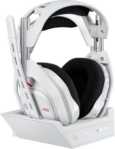 Logitech G Astro A50 Omni-Platform Wireless Gaming Headset + Base Station for PS5, Xbox, PC: PLAYSYNC Audio Switcher, <16 bit/48kHz (Console), <24 bit/48 kHz (PC), 2.4GHz & BT White (Renewed) in Saudi Arabia