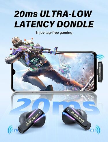 ONIKUMA GAMING T27 Wireless Gaming Headset, 2.4GHz Bluetooth 5.3,20ms Ultra Low Latency, 13mm Dynamic Coil Driver, ENC Noise Cancelling Microphone for PS5, PC, Meta Quest 3 in Saudi Arabia
