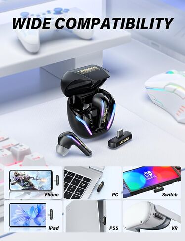 ONIKUMA GAMING T27 Wireless Gaming Headset, 2.4GHz Bluetooth 5.3,20ms Ultra Low Latency, 13mm Dynamic Coil Driver, ENC Noise Cancelling Microphone for PS5, PC, Meta Quest 3 in Saudi Arabia