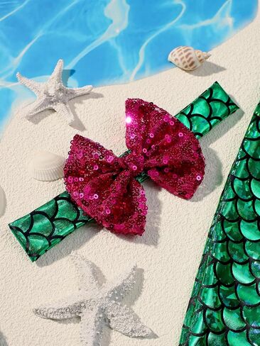 Holibeat Newborn Girl Photography Props Mermaid Baby Photoshoot Outfits Mermaid Tail Photo Props (green-purple) in Saudi Arabia