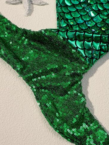 Holibeat Newborn Girl Photography Props Mermaid Baby Photoshoot Outfits Mermaid Tail Photo Props (green-purple) in Saudi Arabia