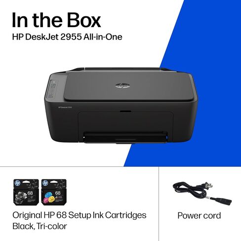 HP DeskJet 2955 Wireless All-in-One Color Inkjet Printer, Scanner, Copier, Best-for-Home, 3 Month Trial of Instant Ink Included, AI-Capable (A24HJA) in Kuwait
