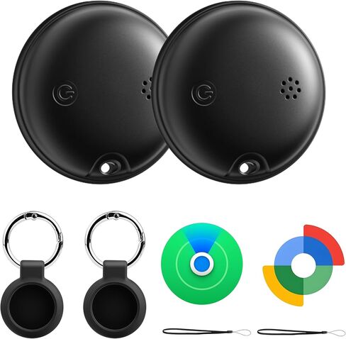 GPS Tracker for Vehicles iOS & Android, Undetectable Mini Hidden Magnetic Locator, No Monthly Fee/No SIM Card, Silicone Case & Keychain Clip Included, Ultra-Slim, IP68 Waterproof, 1 Year Working Time in Saudi Arabia