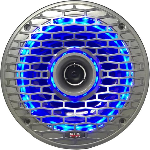 STX Audio MX65.2G 6.5-Inch 2-Way RGB LED Marine Coaxial Speakers, 350W Max, 4 Ohms, Water-Resistant with Remote Control for RGB Illumination (2 Speakers) in Saudi Arabia