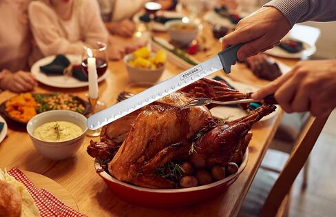 CONCORD 6 Piece Stainless Steel Turkey Fryer Kit. Frying Accessories Includes: Rack, Lifter, Thermometer, Gloves, and Turkey Slicer Knife in Saudi Arabia