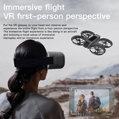 Adult FPV Drone with VR Goggles, First Person View, 1080P HD Camera for Beginners Quadcopter, 360° Flip Stunt, Brushless Motor, Optical Flow Position Hover, Adjustable Speed, Propeller Guards, One Key Takeoff & Landing, Remote Control Aircraft for New Pil in Saudi Arabia
