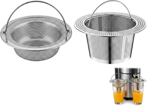 2PCS Juice Strainer, Strainer for Juicing,(4.2 in & 4.3in) 304 Stainless Steel Fine Filter Set,Hands-Free Filtration for Nama J2 and Ninja Cold Press Juicers, Dishwasher Safe Cleaning in Saudi Arabia
