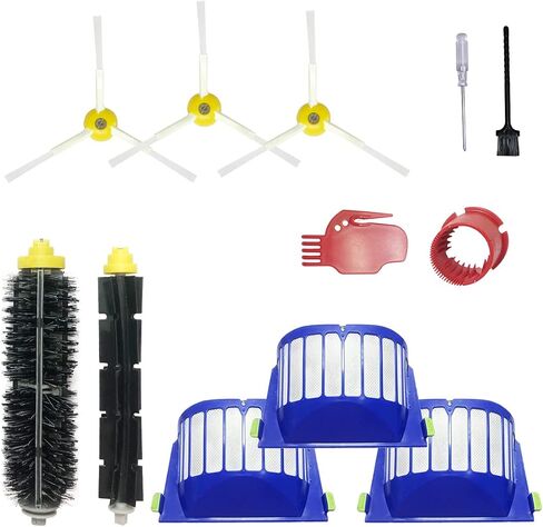 SENNII Robot Vacuum Cleaner Accessories for iRobot Roomba 600 & 500 Series, 3 Filter, 3 Side Brush, 1 Bristle Brush in Saudi Arabia