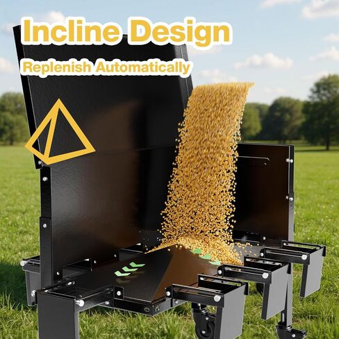 Gravity Deer Feeder, 200LB Large Capacity Heavy Duty Metal Outdoor Deer Feeders with Wheels, 8-Port Deer Corn Feeder with Weatherproof Lid for Hunting & Wildlife Feeding in Saudi Arabia