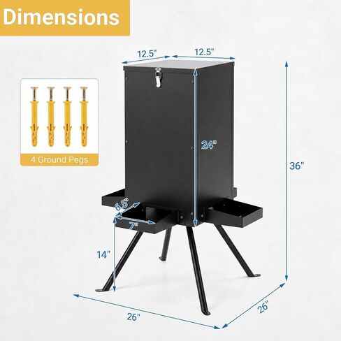 GYMAX 90LBS Deer Feeder, Gravity Deer Feeders with 4 Trays, Heavy Duty in Saudi Arabia