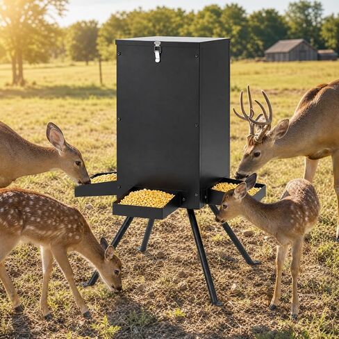 GYMAX 90LBS Deer Feeder, Gravity Deer Feeders with 4 Trays, Heavy Duty in Saudi Arabia