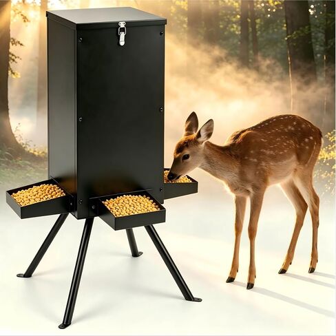 GYMAX 90LBS Deer Feeder, Gravity Deer Feeders with 4 Trays, Heavy Duty in Saudi Arabia