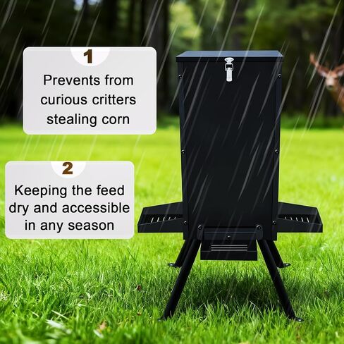 80LB Heavy Duty Gravity Steel Deer Feeder | Lightweight, Windproof, Waterproof, All-Weather Steel, for Deer Hunting and Game Feeding, Holds Corn or Pellets in Saudi Arabia