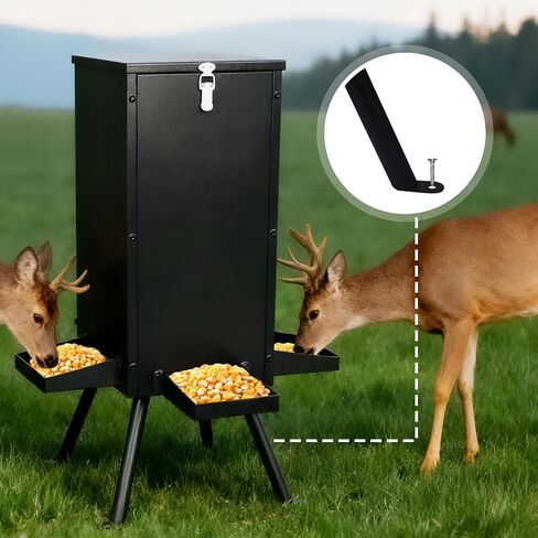 80LB Heavy Duty Gravity Steel Deer Feeder | Lightweight, Windproof, Waterproof, All-Weather Steel, for Deer Hunting and Game Feeding, Holds Corn or Pellets in Saudi Arabia