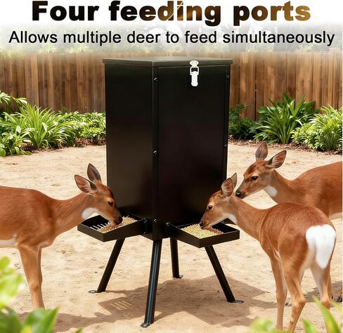 80LB Heavy Duty Gravity Steel Deer Feeder | Lightweight, Windproof, Waterproof, All-Weather Steel, for Deer Hunting and Game Feeding, Holds Corn or Pellets in Saudi Arabia