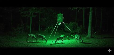 Feeder Hog Light Vizzlema Outdoor Solar Feeder Light for Hunting with Motion Sensor and Green Light for Game Animal Hunting in Kuwait