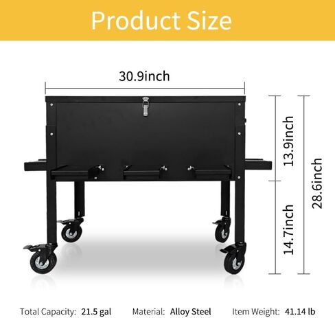 200 LBS Gravity Deer Feeder, Galvanized Steel Deer Feeder, 8 Feeding Ports Wildlife Feeder with Lockable All-Terrain Wheels & Rainproof Cover, Weather Automatic Corn Feeder for Farm, Backyard Outdoor in Kuwait