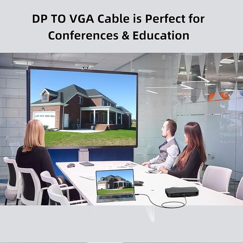 Short DisplayPort to VGA Cable 1.5 Feet, Computer DP Display Port to VGA Monitor/Projector Adapter Cord Male to Male HD Video 1080P for Computer, Monitor, TV, Projector | Compatible with Computer, Monitor, TV, Projector and other VGA & DP enabled devices in Saudi Arabia