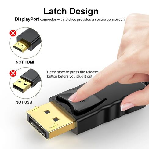 Short DisplayPort to VGA Cable 1.5 Feet, Computer DP Display Port to VGA Monitor/Projector Adapter Cord Male to Male HD Video 1080P for Computer, Monitor, TV, Projector | Compatible with Computer, Monitor, TV, Projector and other VGA & DP enabled devices in Saudi Arabia
