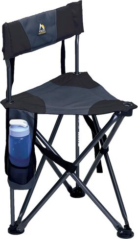 GCI Outdoor Quik-E-Seat | Portable, Folding Tripod Chair with Drink Holder and Padded Lumbar Support — Black in Saudi Arabia