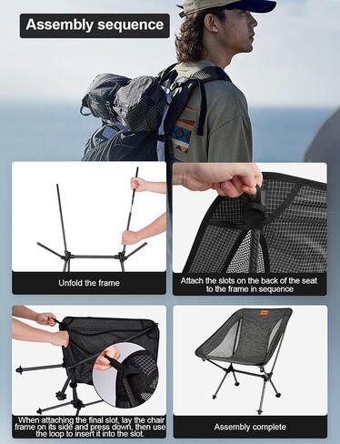 Camping Chair Carbon Fiber 1.6 lbs Ultralight Backpacking,Hiking | ultralight camping chair carbon fiber frame portable ultra light support up to 330 lbs Dyneema Blend Fabric easy to clean in Saudi Arabia