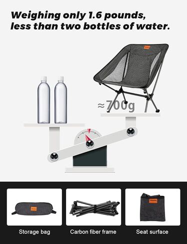 Camping Chair Carbon Fiber 1.6 lbs Ultralight Backpacking,Hiking | ultralight camping chair carbon fiber frame portable ultra light support up to 330 lbs Dyneema Blend Fabric easy to clean in Saudi Arabia