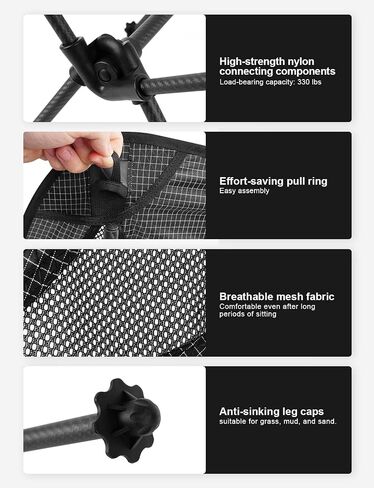 Camping Chair Carbon Fiber 1.6 lbs Ultralight Backpacking,Hiking | ultralight camping chair carbon fiber frame portable ultra light support up to 330 lbs Dyneema Blend Fabric easy to clean in Saudi Arabia