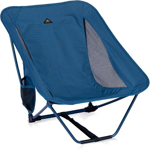 iClimb Low Ultralight Compact Folding Chair (Black) | with Side Pocket and Carry Bag, for Camping Backpacking Hiking in Saudi Arabia