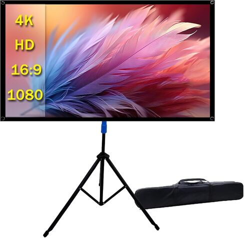 Projector Screen with Stand Outdoor 60 inch 4K HD 1.5-Gain Wrinkle-Resistant Movie Screen, 160° Viewing Angle, Projection Screen for Movie Night and Indoor 【60in】 in Saudi Arabia