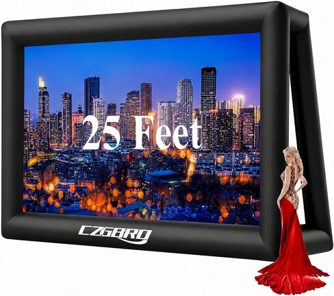 CZGBRO Inflatable Projector Screen for Outside, 30FT Movie Screen | Outdoor Portable Blow Up Projector Screen with Air Blower for Family Movie Nights in Saudi Arabia
