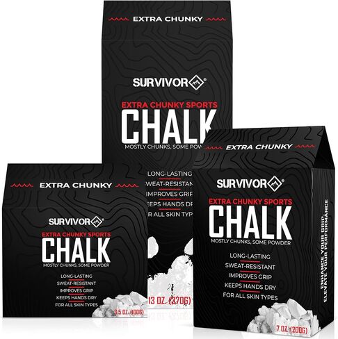 SURVIVOR Gym Chalk - Chalk Powder for Climbing, Lifting, Gymnastics & More | Pure Magnesium Carbonate Hand Chalk Powder - Climbing Chalk, Lifting Chalk, Gymnastics Chalk, Weightlifting Chalk Gym in Saudi Arabia