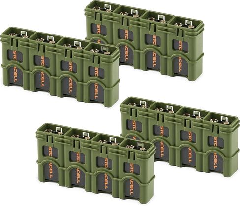 Storacell by Powerpax Slimline Battery Storage Container - Holds 4 - 9 Volt Batteries, Orange, 1 Count (Pack of 1) in Saudi Arabia