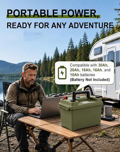 TXL Smart Battery Box for 30Ah/20Ah/18Ah/16Ah/10Ah Lifepo4 Batteries | Dual QC3.0 USB & PD USB-C, 30A Anderson Plug, 30A Circuit Breaker, Waterproof Battery Box for RV, Boat, Trailer, Hunting in Saudi Arabia