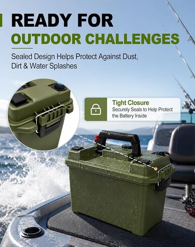 TXL Smart Battery Box for 30Ah/20Ah/18Ah/16Ah/10Ah Lifepo4 Batteries | Dual QC3.0 USB & PD USB-C, 30A Anderson Plug, 30A Circuit Breaker, Waterproof Battery Box for RV, Boat, Trailer, Hunting in Saudi Arabia