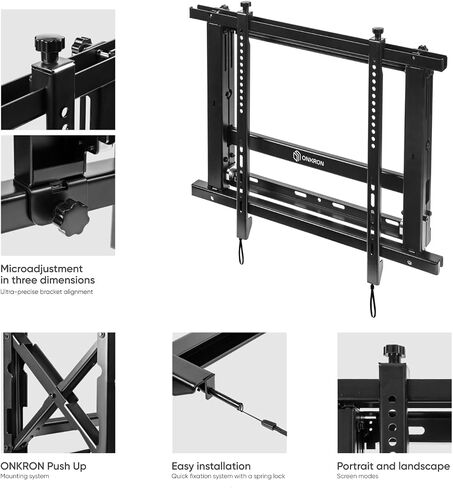 ONKRON Pop Out Video Wall Mount Solution for 40-70-inch Screens up to 100 lbs, TV Menu Board Mount TV Wall Mount Monitor Wall Mount TV Video Wall System Black in Saudi Arabia